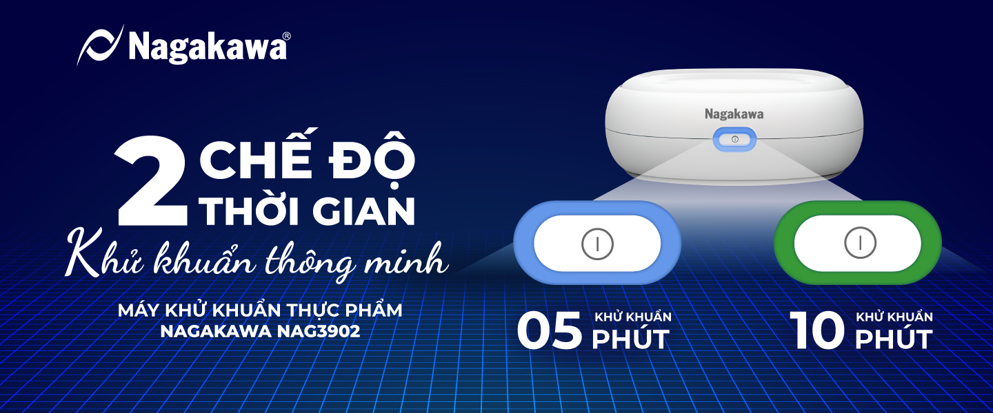 2 chế độ thời gian khử khuẩn thông minh, dễ dàng sử dụng