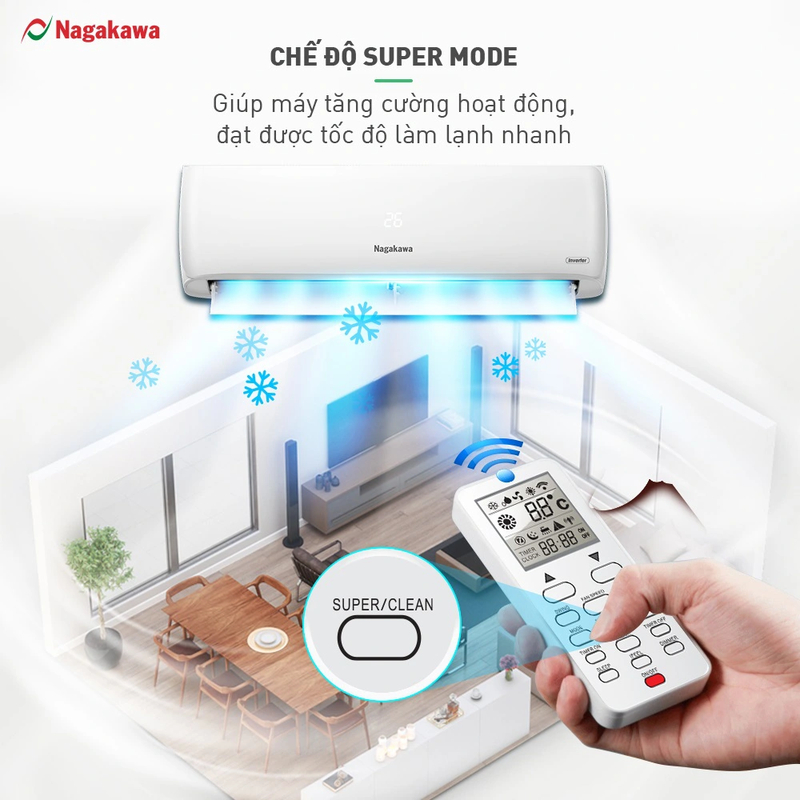 Nagakawa NIS-C09R2H08 làm mát nhanh nhờ Super Mode