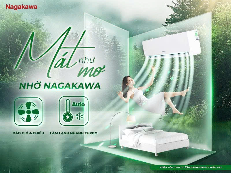 Nagakawa NIS-C09R2T62 đảo gió 4 chiều làm mát đều phòng