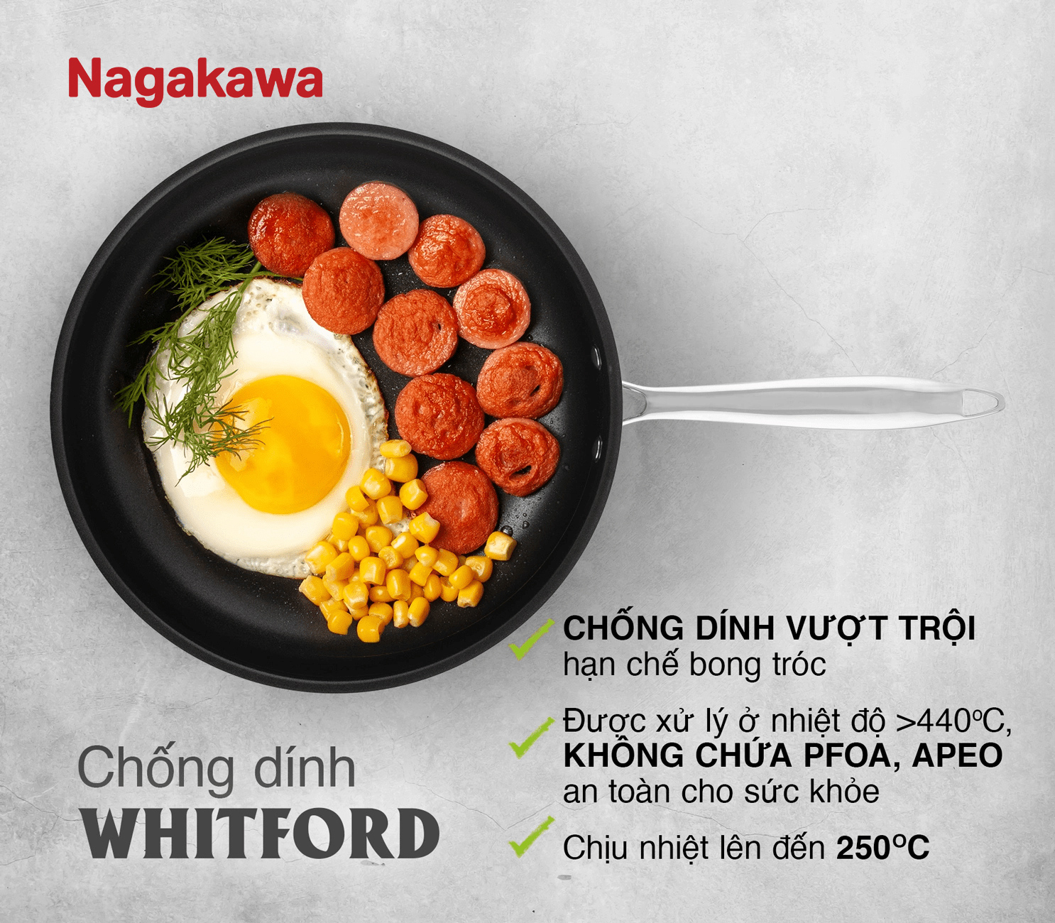 Chống dính Whitford không chứa PFOA an toàn sức khỏe 