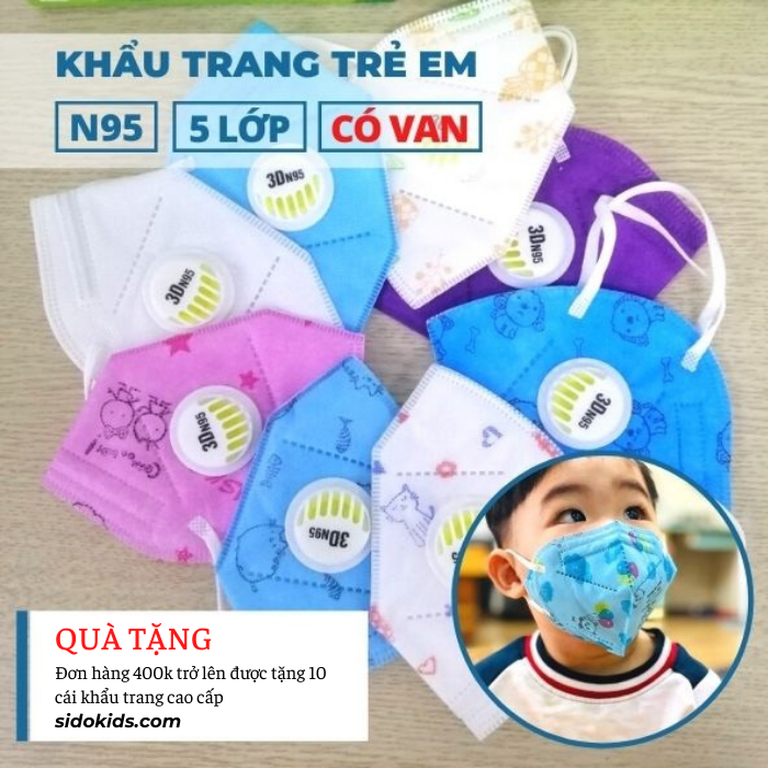 Khuyến mãi khẩu trang trẻ em N95 có van