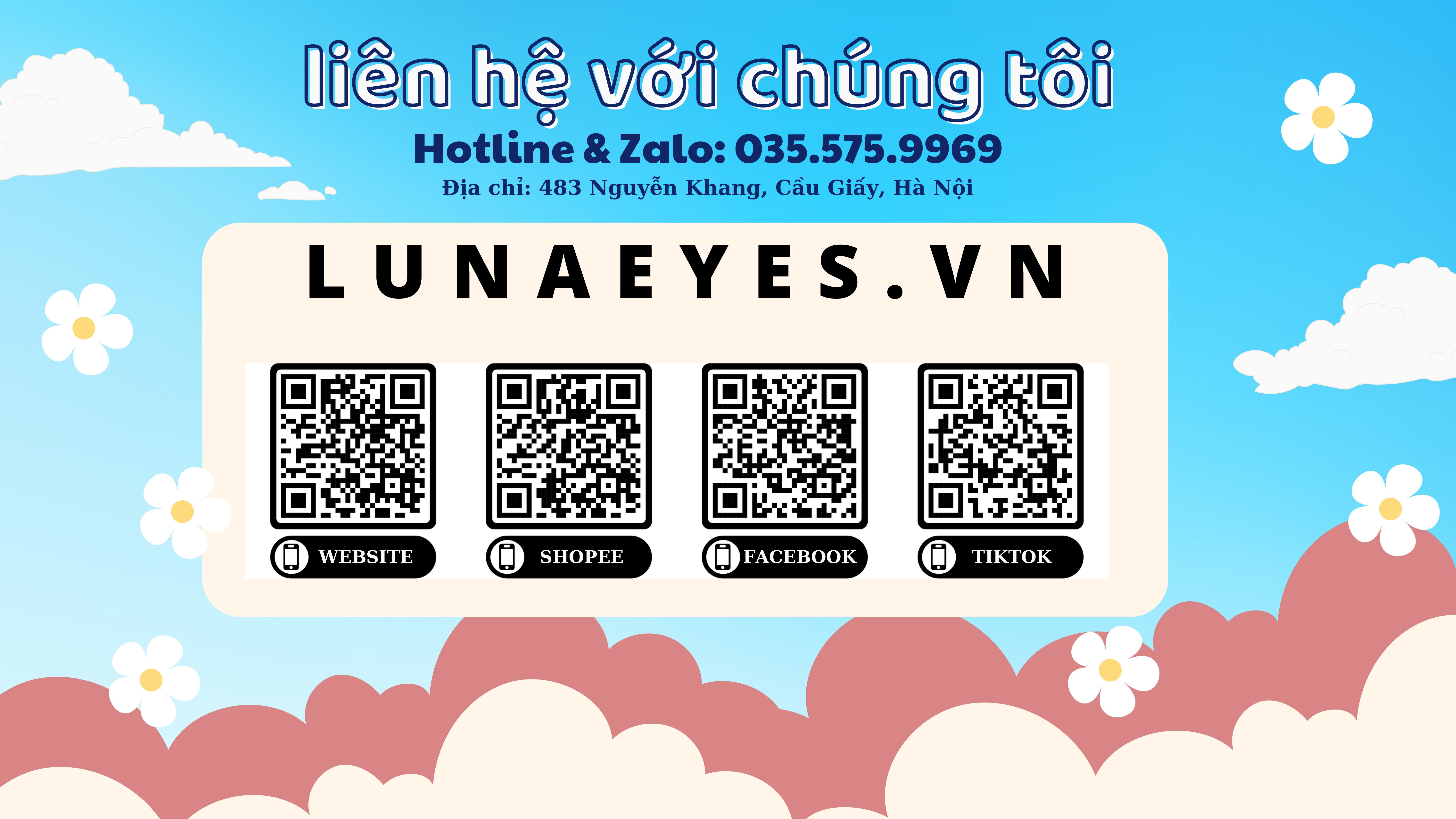 Giải nghĩa các thông số của kính áp tròng Luna Eyes được in trên nhãn?