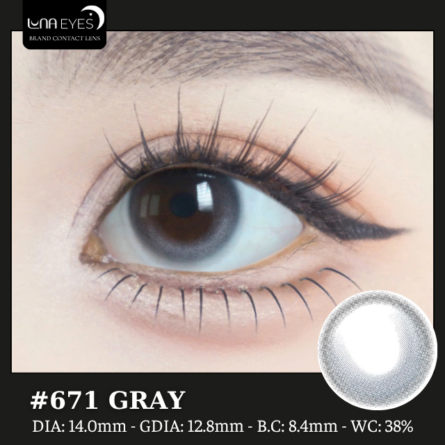 (Luna Eyes) 671 GRAY - size nhỏ