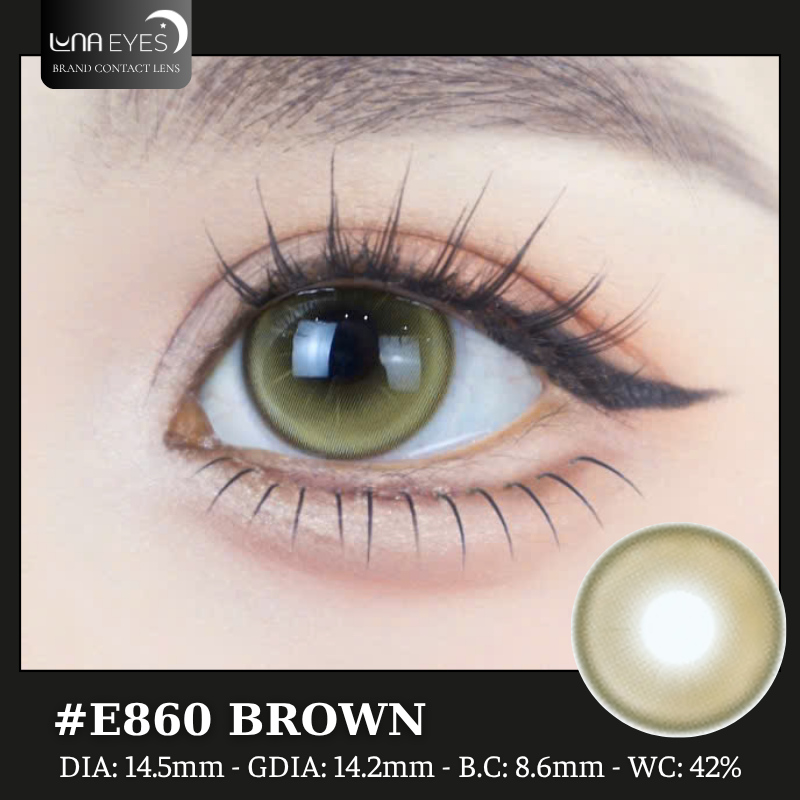(Luna Eyes) E860 BROWN - size to