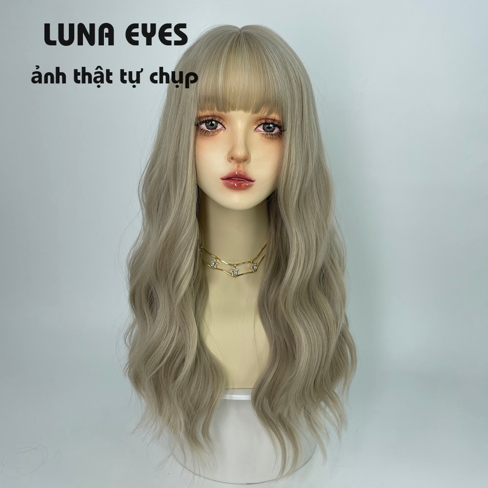 [TS333] Tóc Giả Xoăn Dài Màu Be Xám