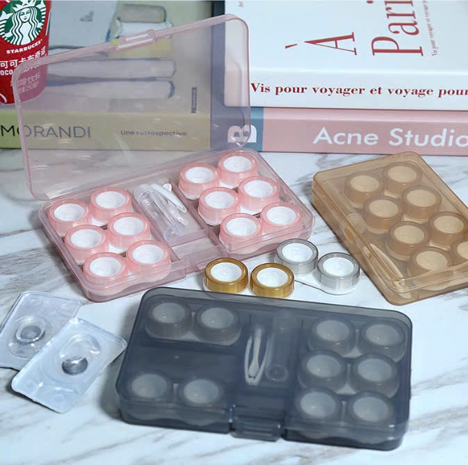 KHAY ĐỰNG 6 ĐÔI LENS + dụng cụ đeo