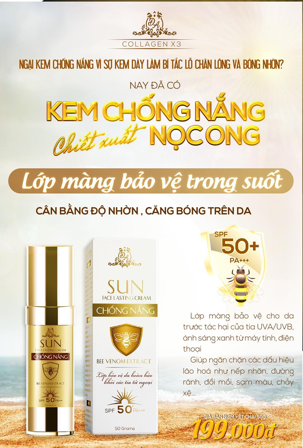 Chống nắng Nọc Ong Chúa [ mẫu củ ]