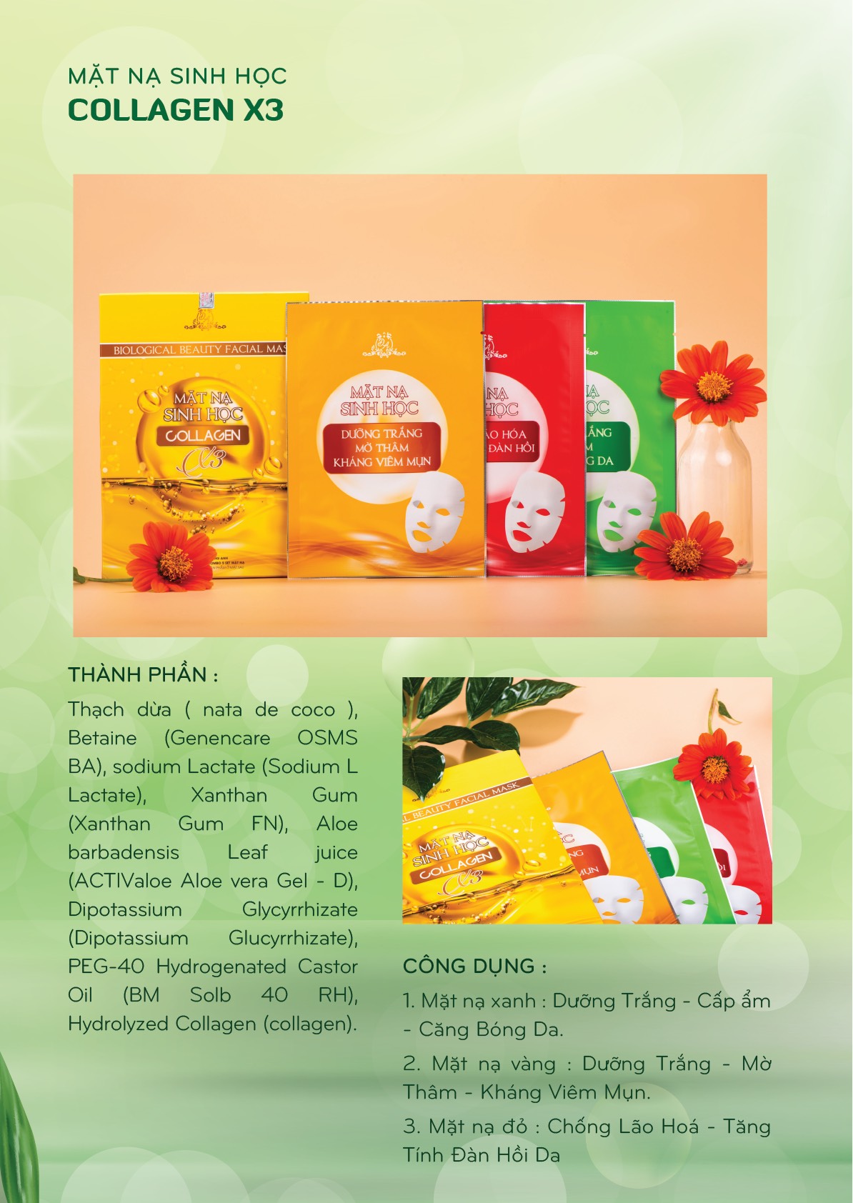 Nạ thạch cấp ẩm collagenx3