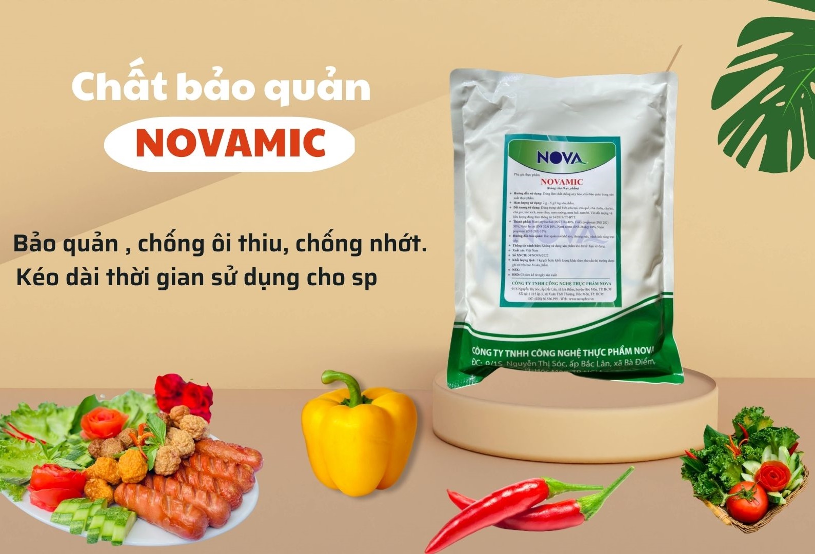 Phụ gia chất bảo quản giò chả NOVAMIC an toàn, chất lượng