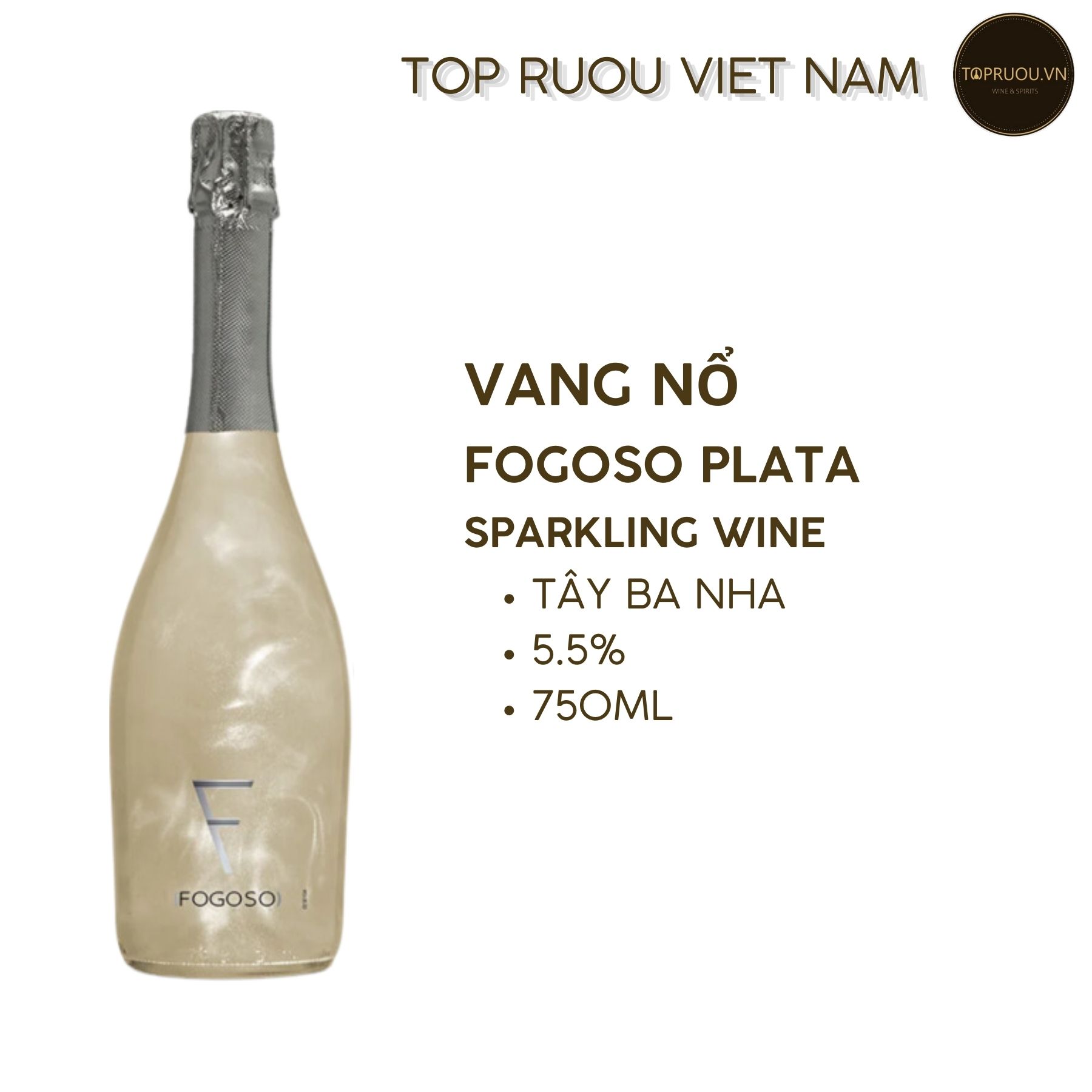 Vang Nổ Fogoso Plata - Tây Ban Nha - Airen & Moscatel - 5.5% - 750ml (NGỌT DỊU)