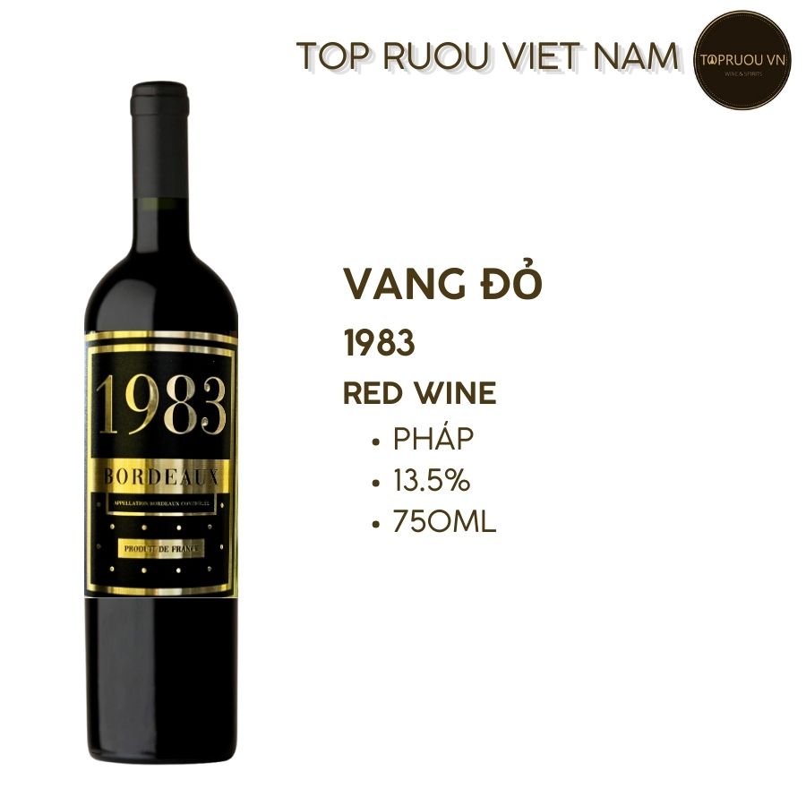 Rượu Vang Đỏ 1983 Bordouxe - Cabernet Sauvignon & Merlot - Pháp - 13.5% - 750ml