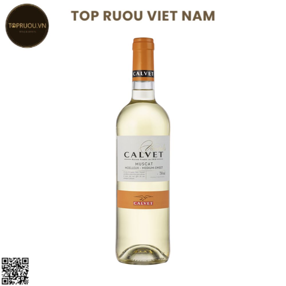 Rượu Vang Trắng Calvet Muscat Moelleux - Medium Sweet - Pháp - Muscat - 12.5% - 750ml