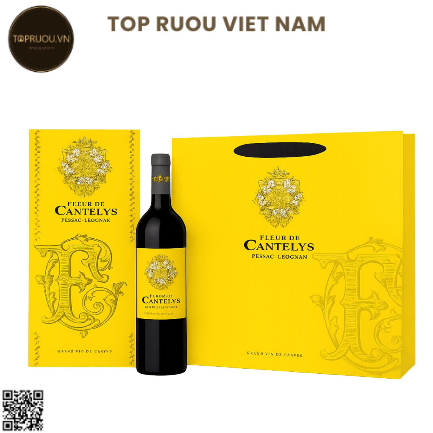 Hộp Qùa Tết  Fleur De Cantelys Red Wine 2017 - Pháp - Cabernet Sauvignon - 14% - 750ml