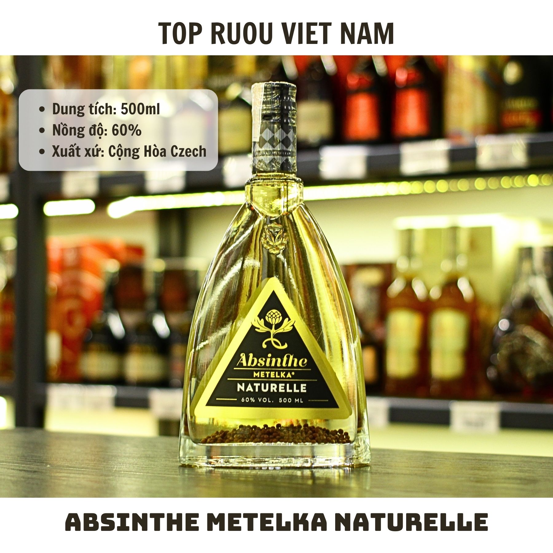 Absinthe Metelka Naturelle - 500ml - 60% - Cộng Hòa Czech