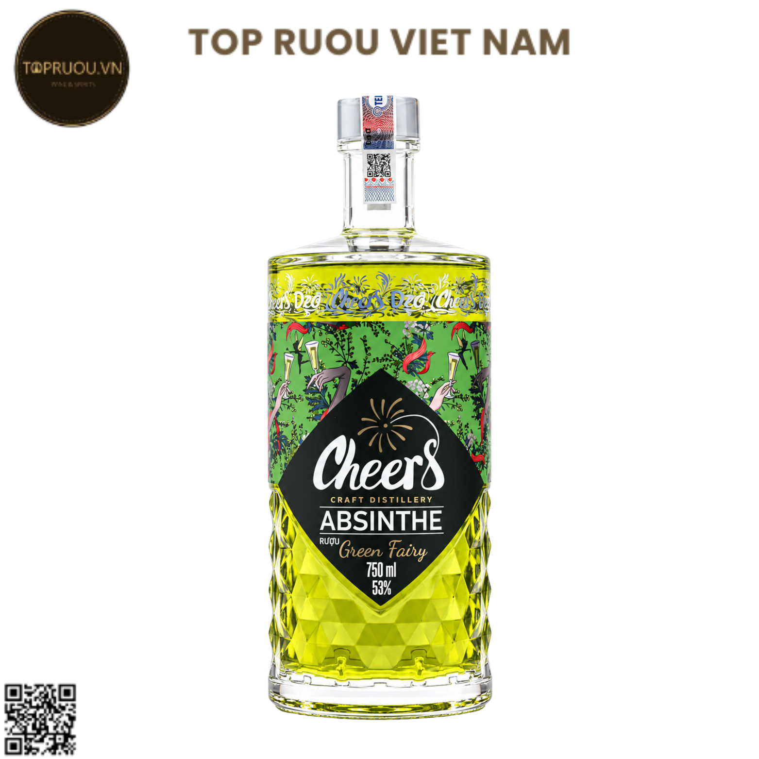Absinthe Cheers Green Fairy 750ml - 53% - Việt Nam