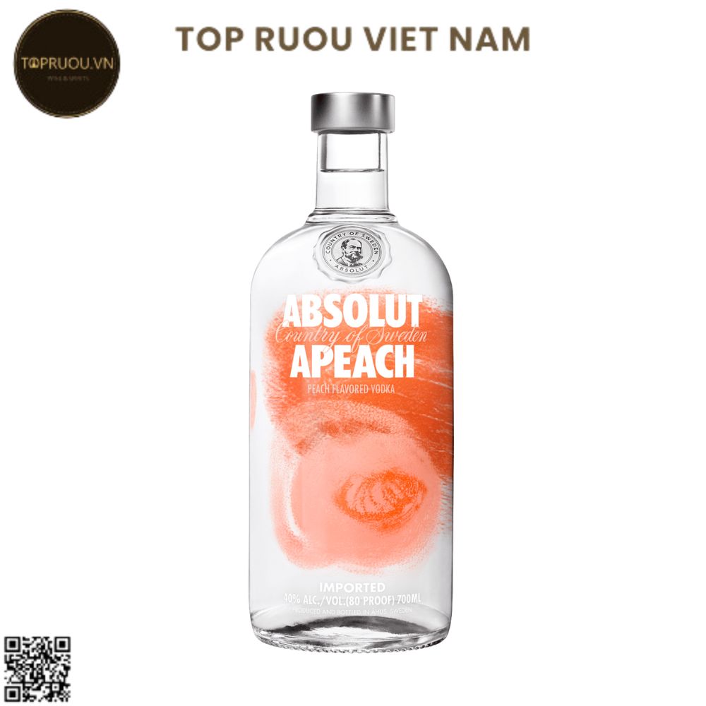 Vodka Absolut Apeach (Đào) - 700ml - 38% - Thụy Điển