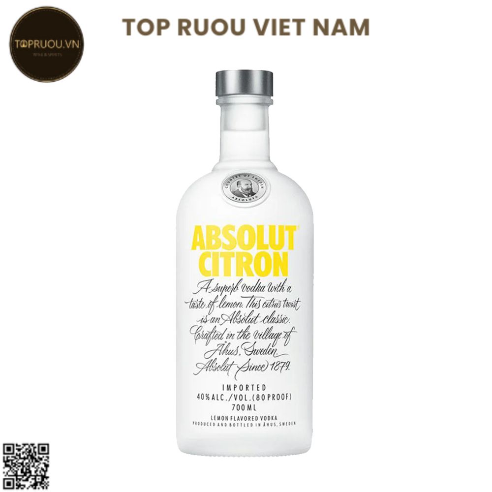 Vodka Absolut Citron (Chanh) - 700ml - 40% - Thụy Điển