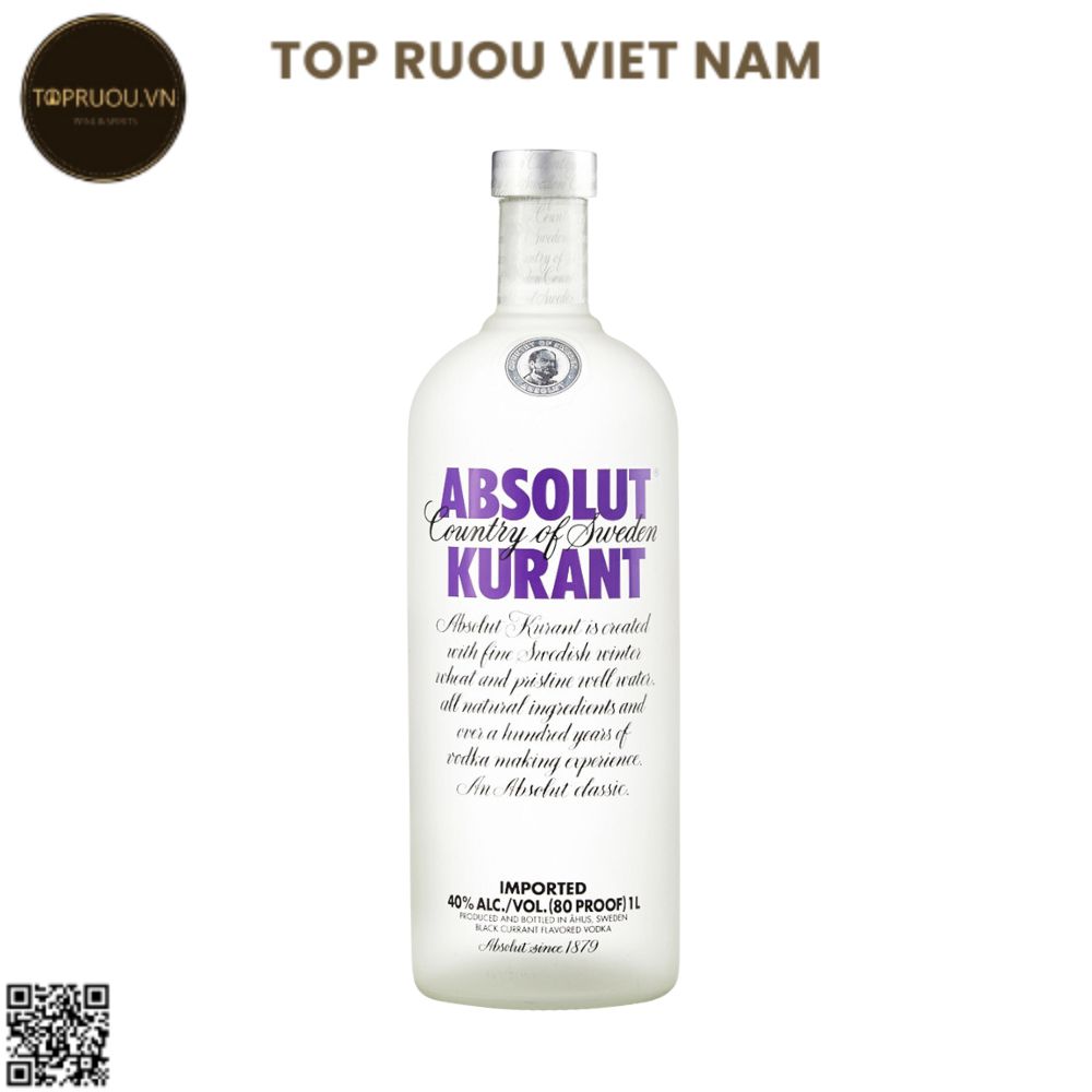 Vodka Absolut Kurant (Nho) - 1000ml - 40% - Thụy Điển