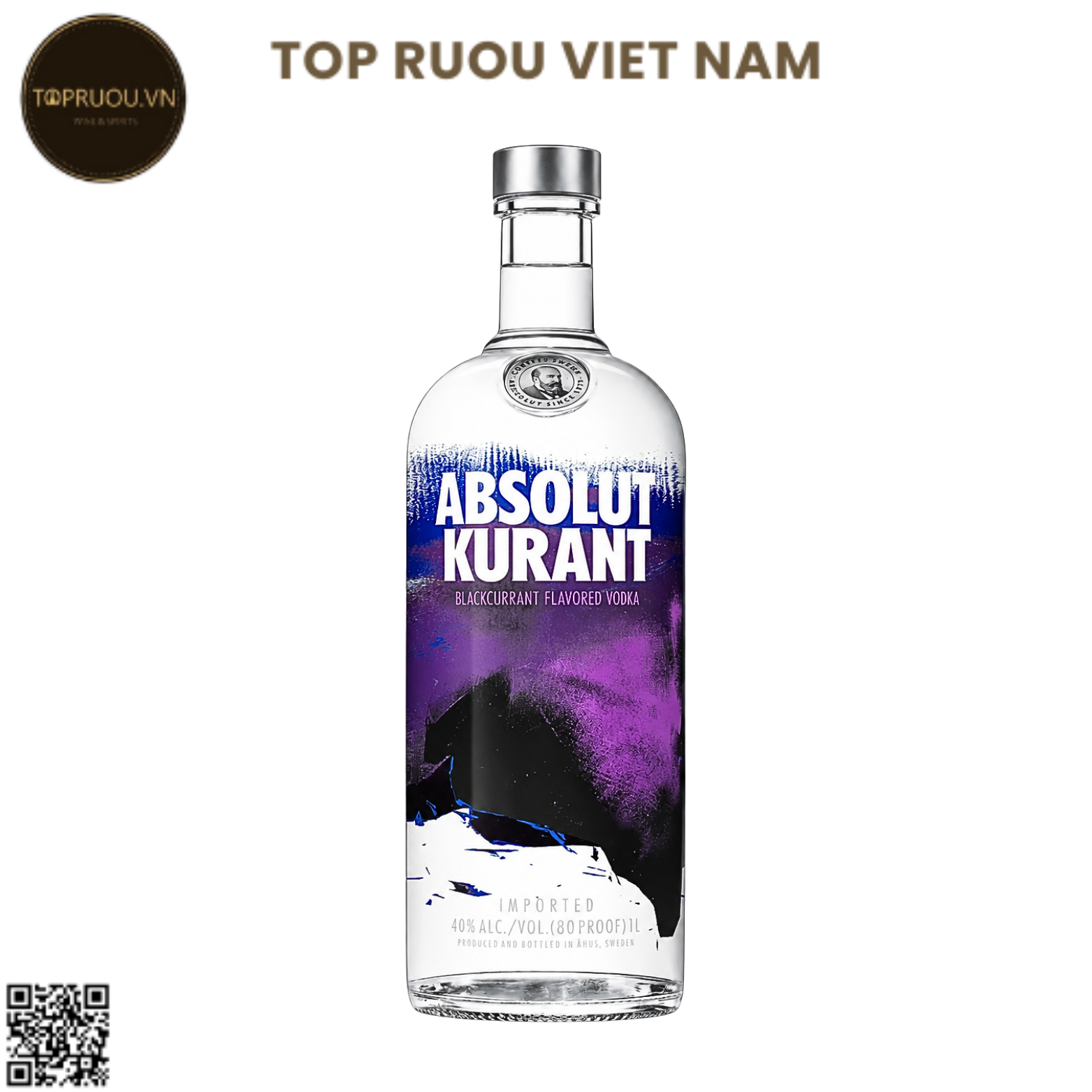 Vodka Absolut Kurant (Nho) - 1000ml - 40% - Thụy Điển