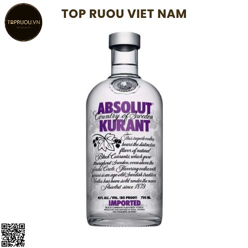 Vodka Absolut Kurant (Nho) - 700ml - 40% - Thụy Điển