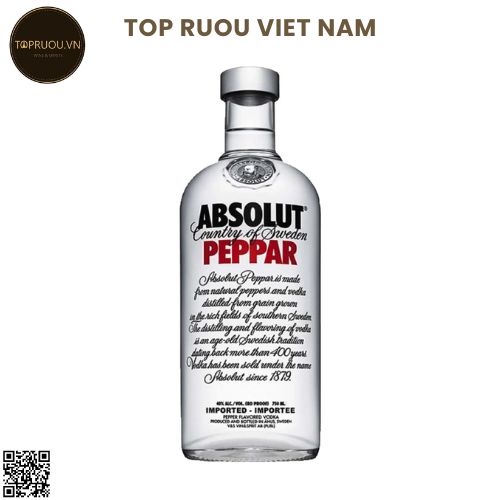 Vodka Absolut Peppar (Ớt) - 700ml - 40% - Thụy Điển