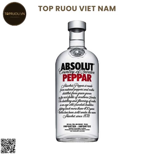Vodka Absolut Peppar (Ớt) - 1000ml - 40% - Thụy Điển