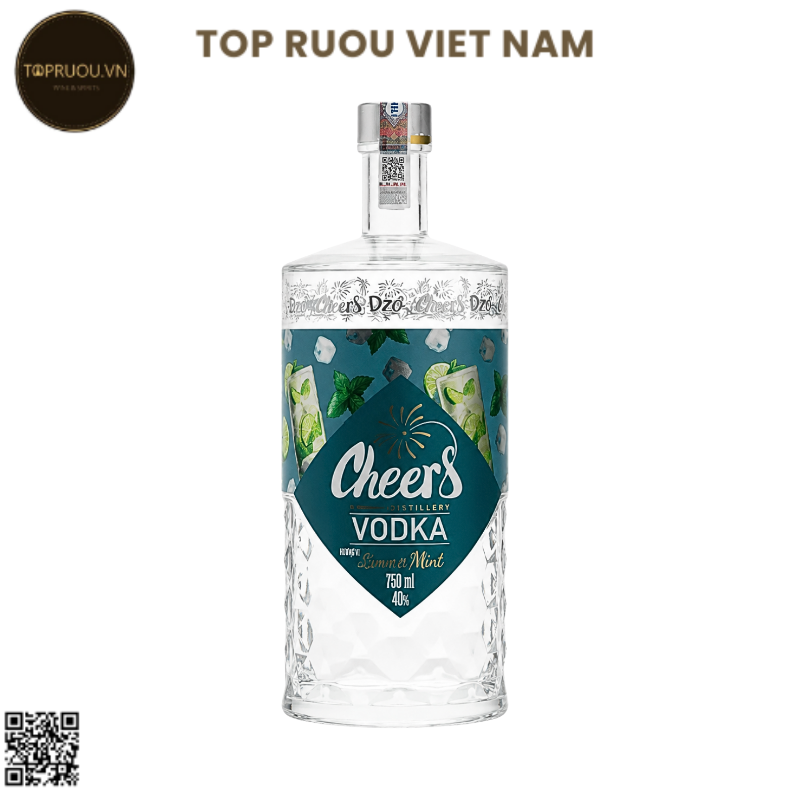 Vodka Cheers Lime & Mint  750ml - 40% - Việt Nam
