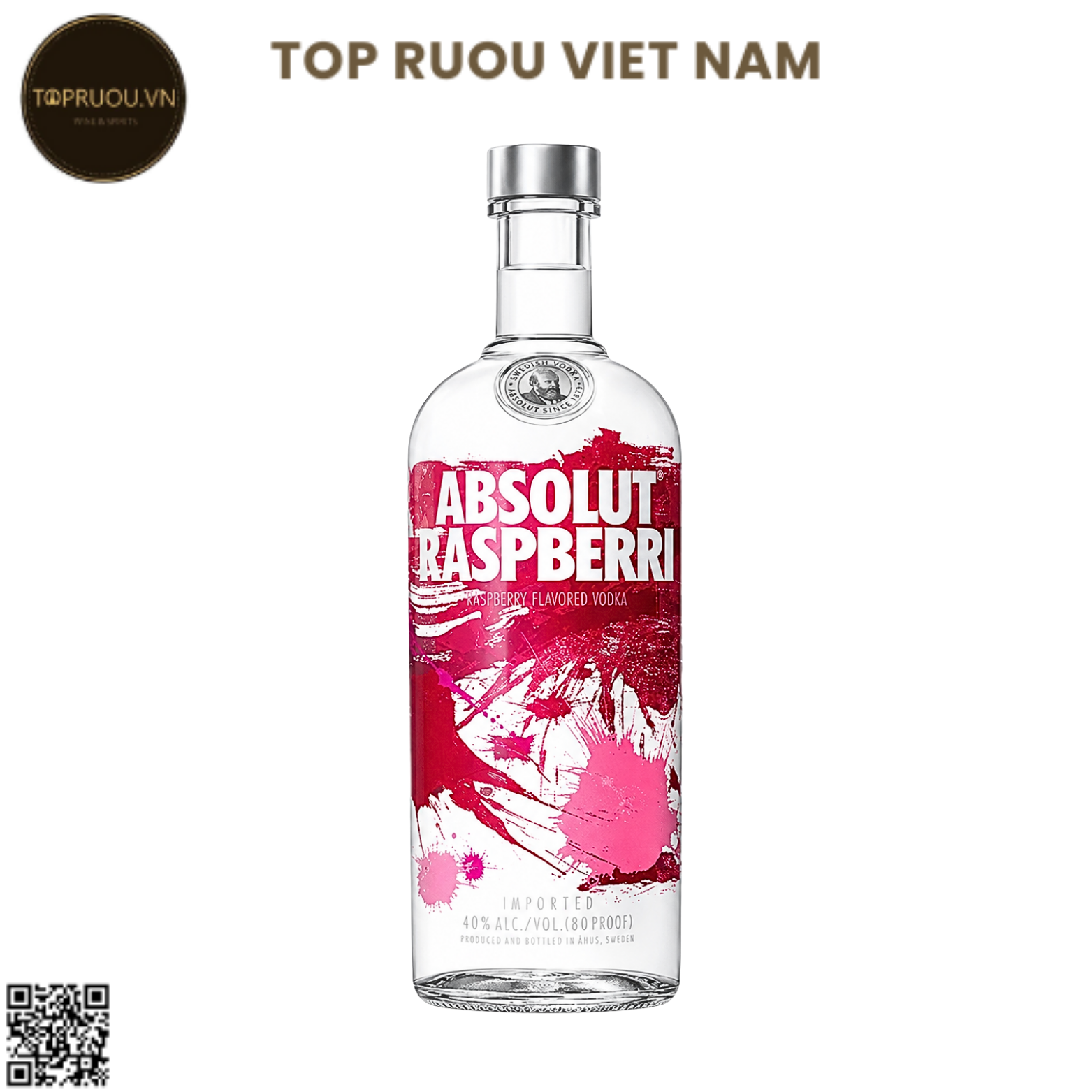 Vodka Absolut Raspberri (Mâm Xôi) - 1000ml - 38% - Thụy Điển