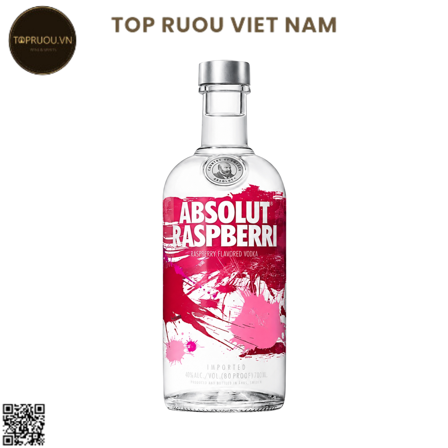 Vodka Absolut Raspberri (Mâm Xôi) - 700ml - 40%  - Thụy Điển