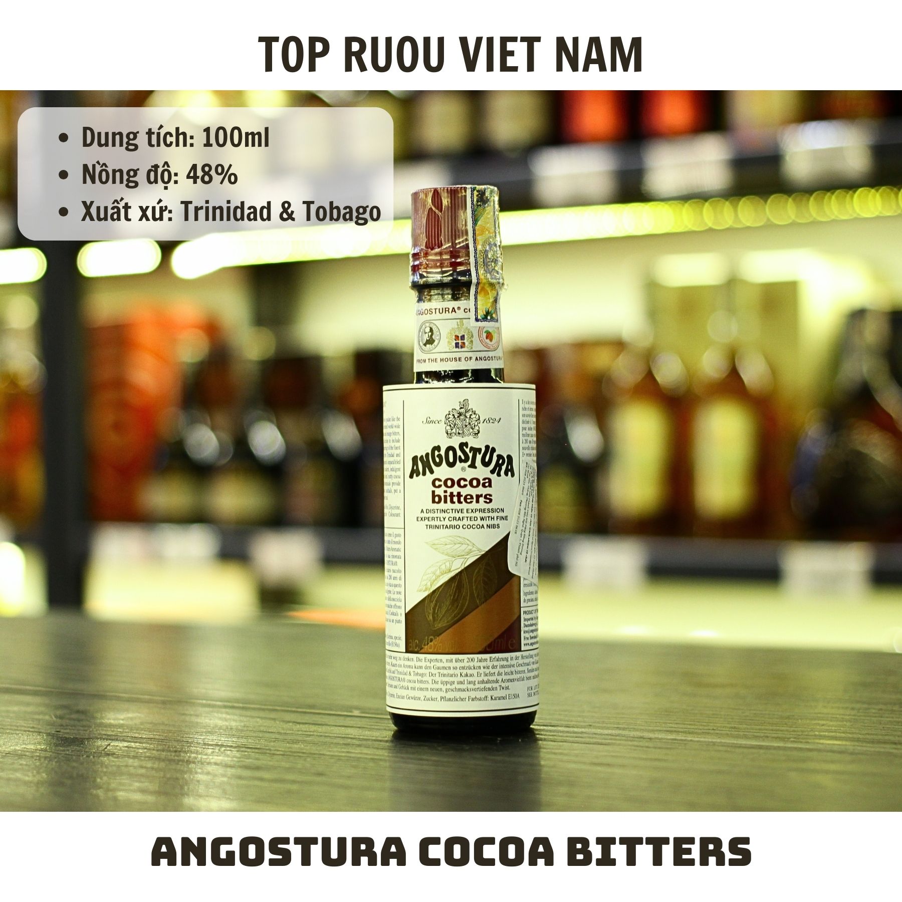 Angostura Cocoa Bitters 100ml - 48% - Trinidad & Tobago