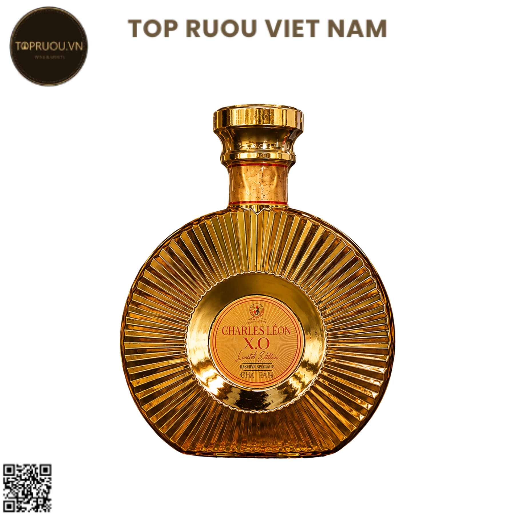 Brandy XO Charles Leon Gold (Không Hộp - Không Ly) - 700ml - 40% - Pháp