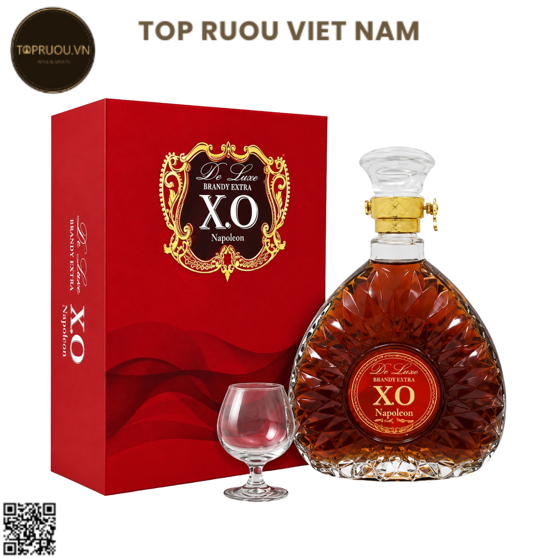 Brandy XO Extra De Luxe Napoleon (Kèm Túi Giấy Hãng) - 700ml - 40% - Pháp