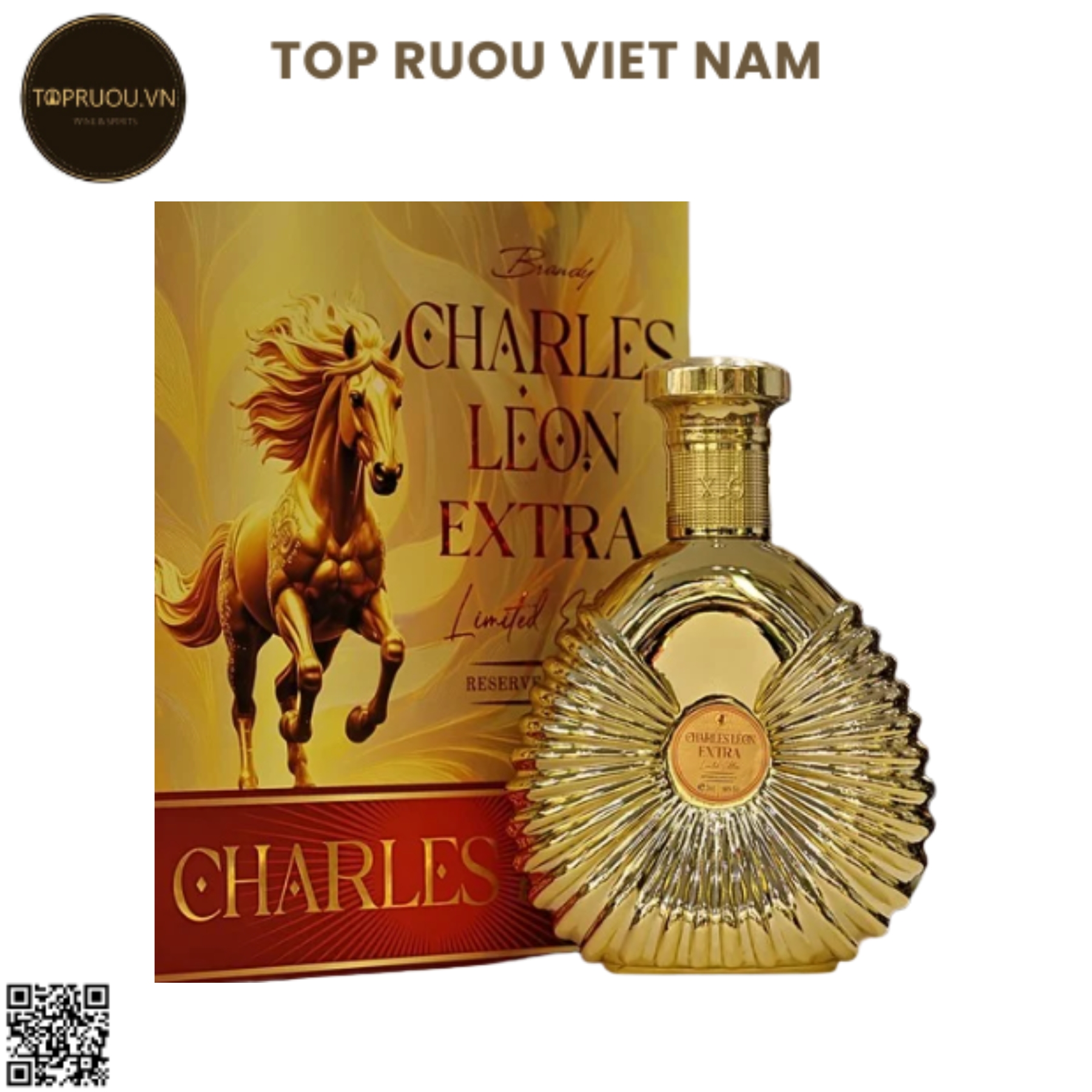 Brandy XO Charles Leon Extra Gold (Kèm Túi Giấy Hãng) - 700ml - 40% - Pháp