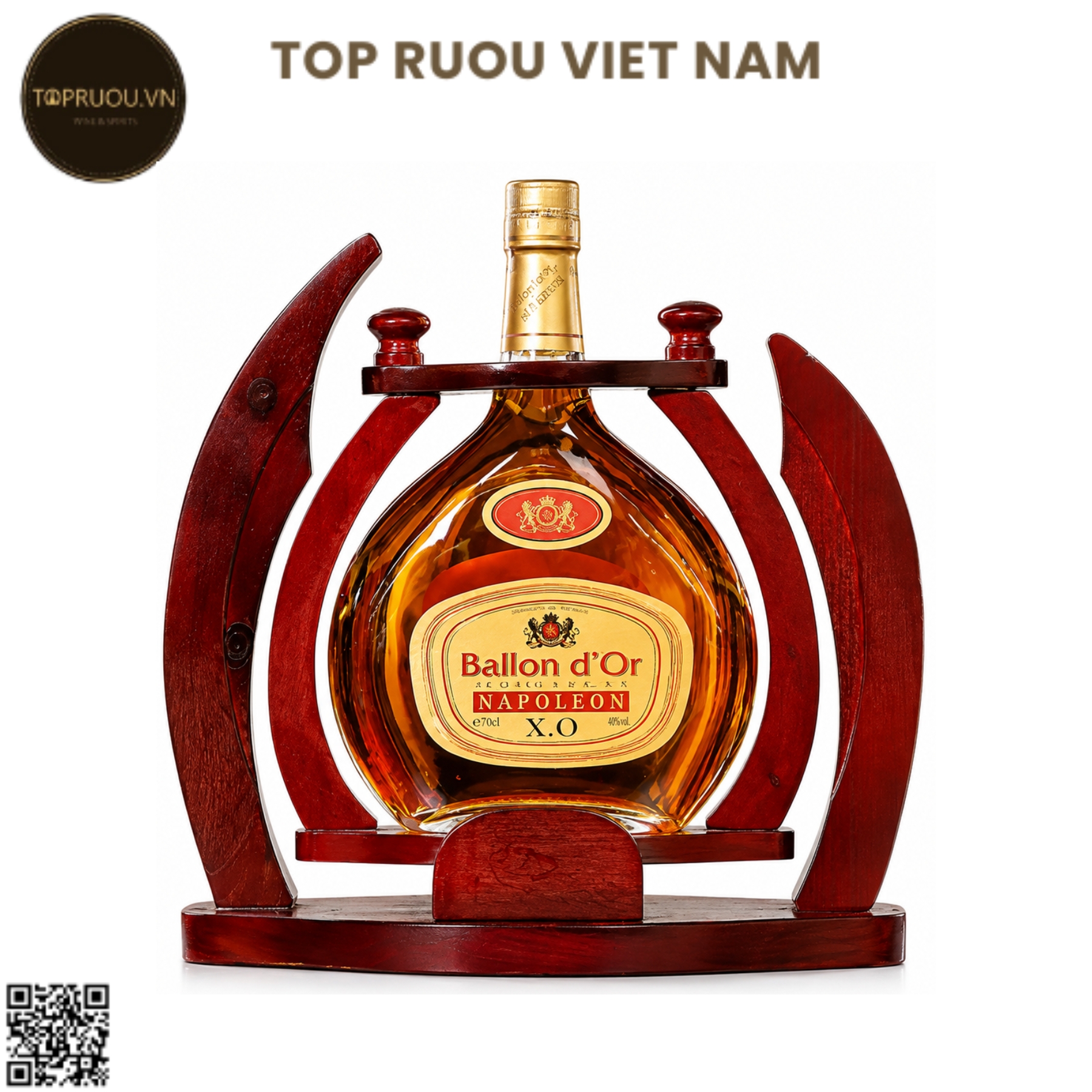 Kệ Rượu Gỗ Brandy XO Ballon D'or - 700ml - 40% - Pháp
