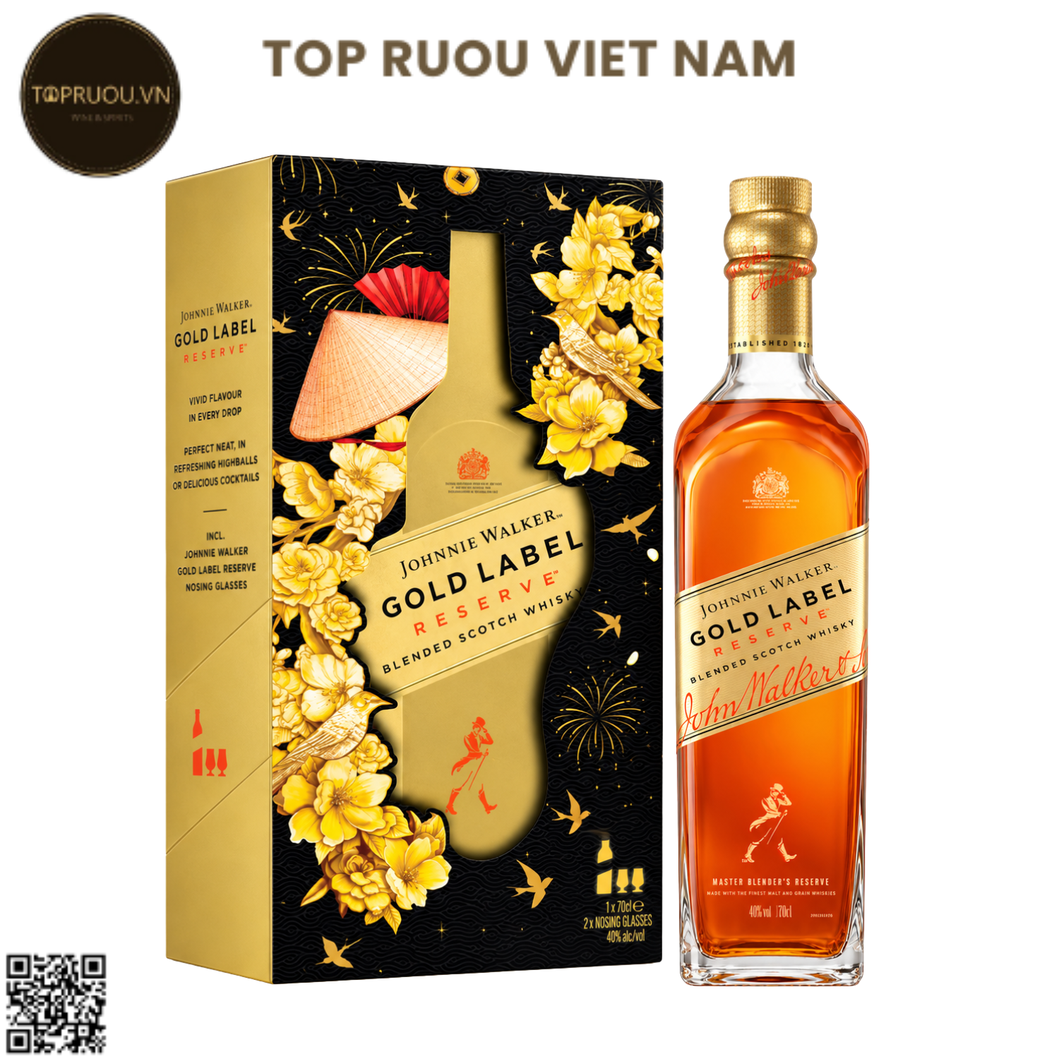 Hộp Quà Whisky Johnnie Walker Gold Label F27 - 700ml - 40% - Scotland