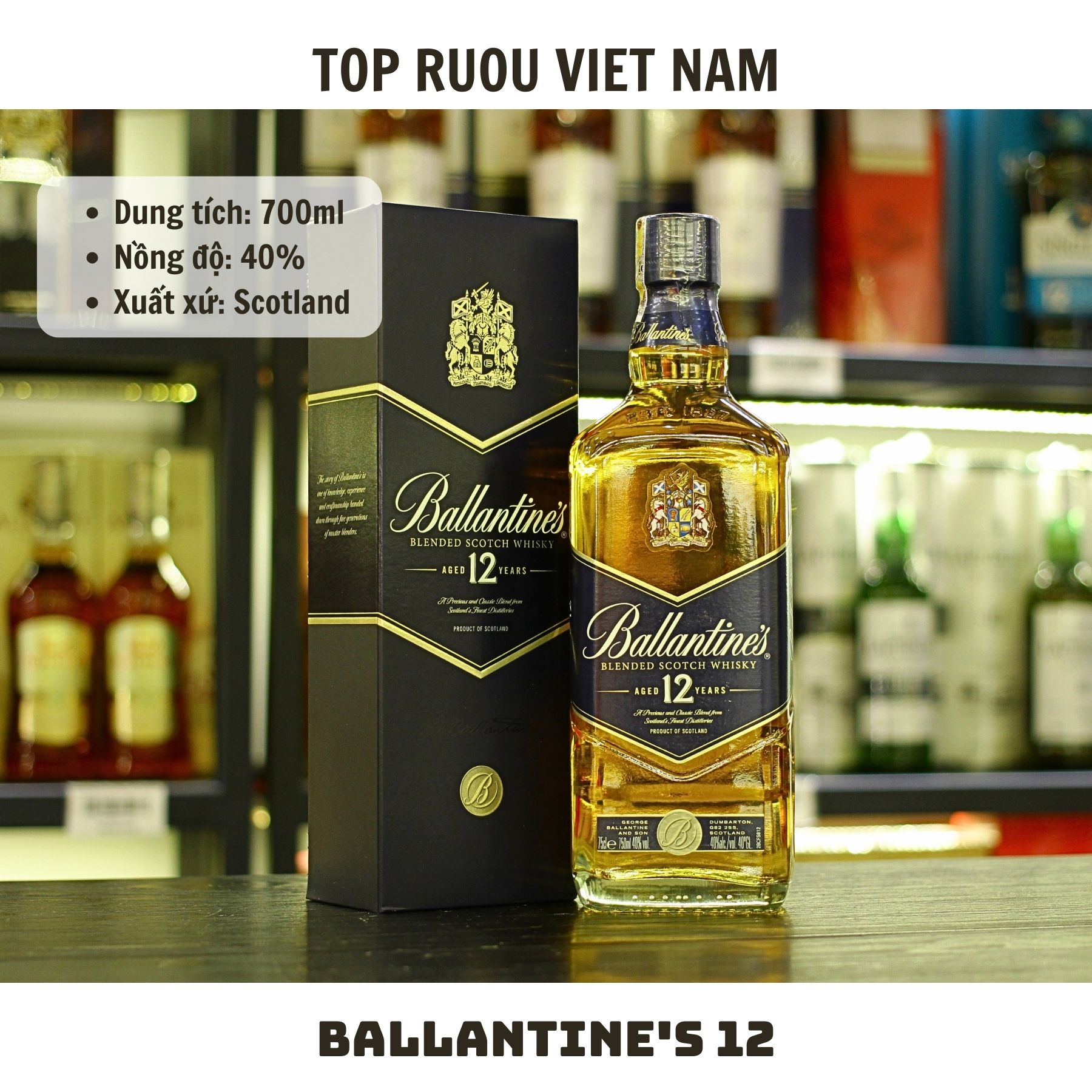 Whisky Ballantine's 12 - 700ml - 40% - Scotland