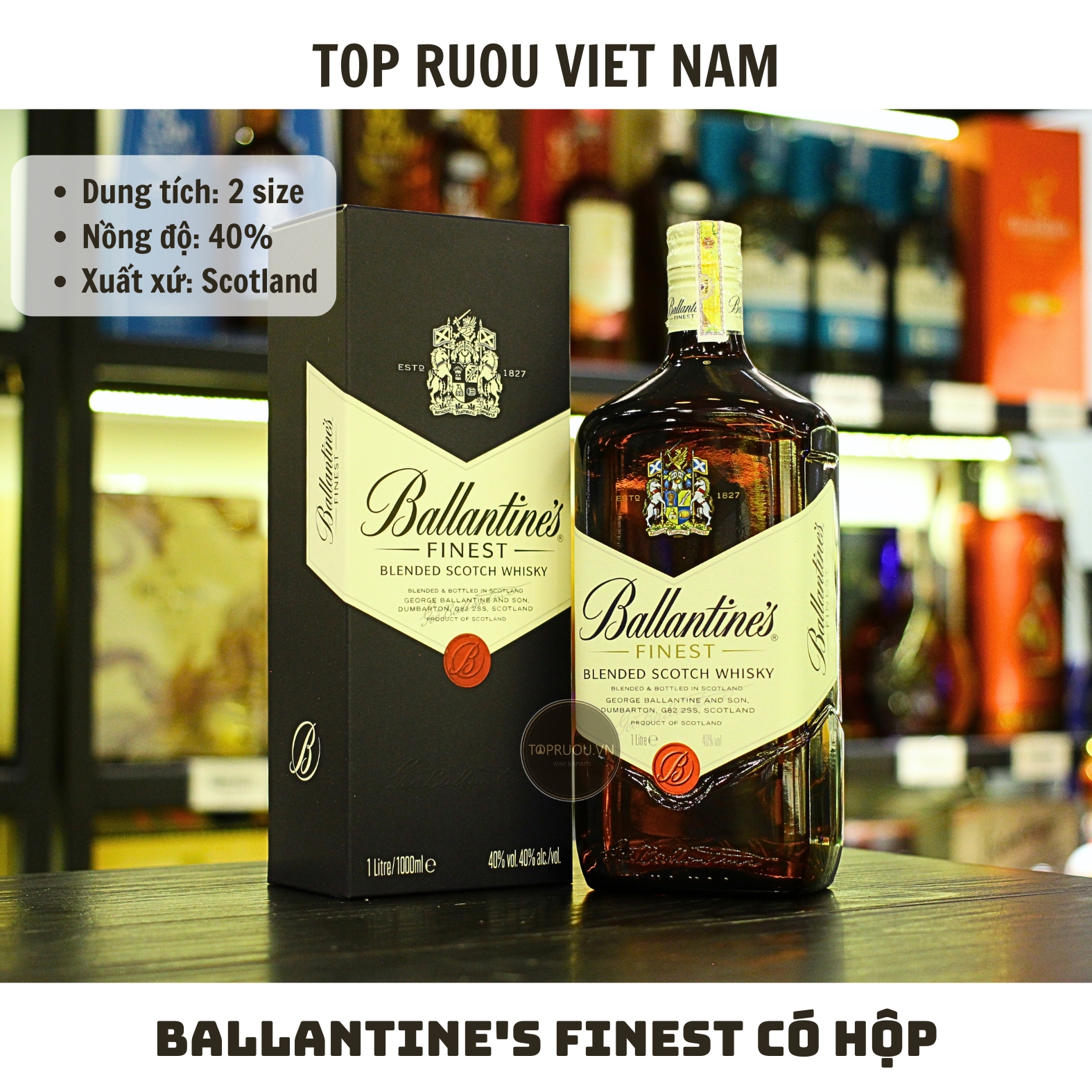 Whisky Ballantine's Finest - 1000ml - 40% - Scotland