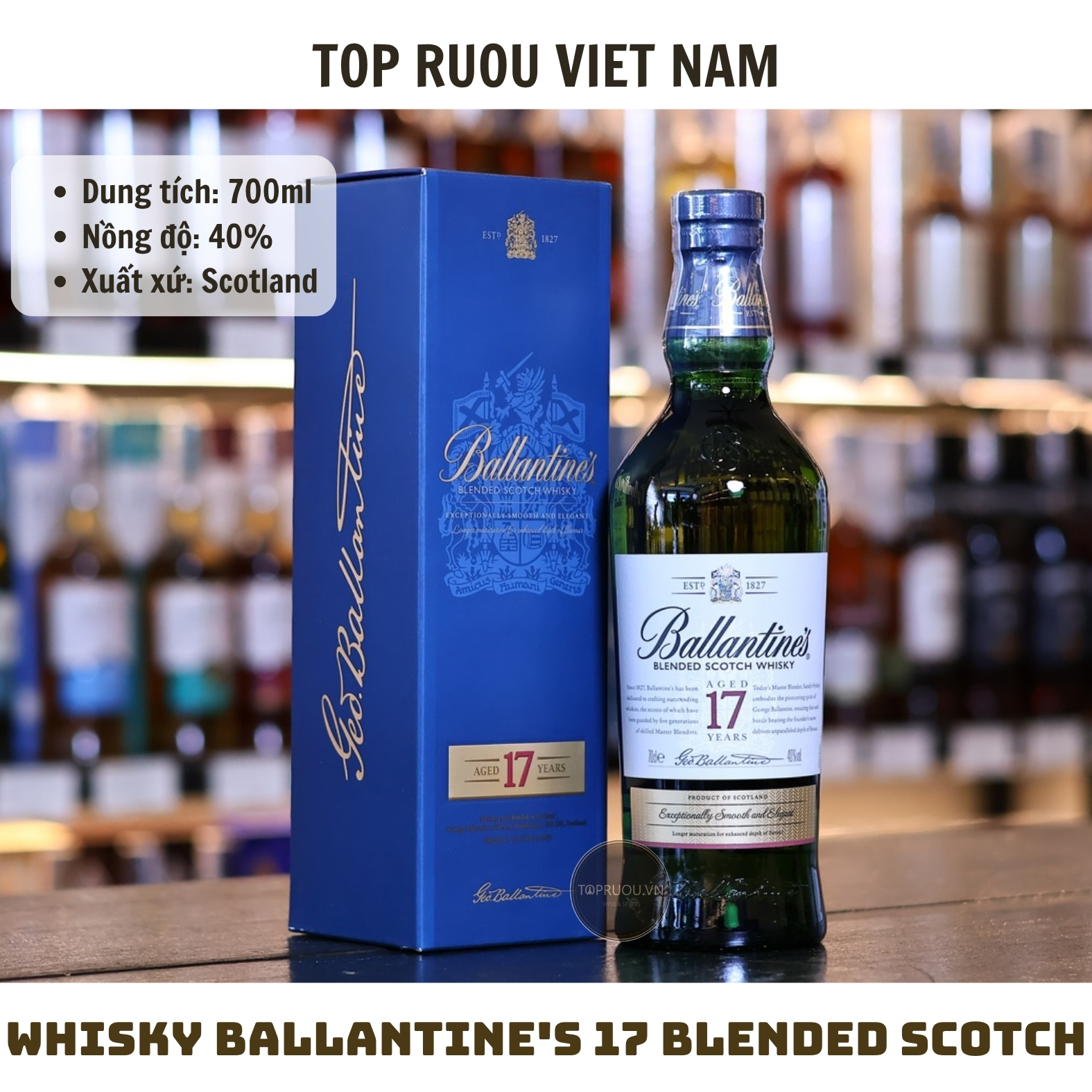 Whisky Ballantine's 17 Blended Scotch - 700ml - 40% - Scotland