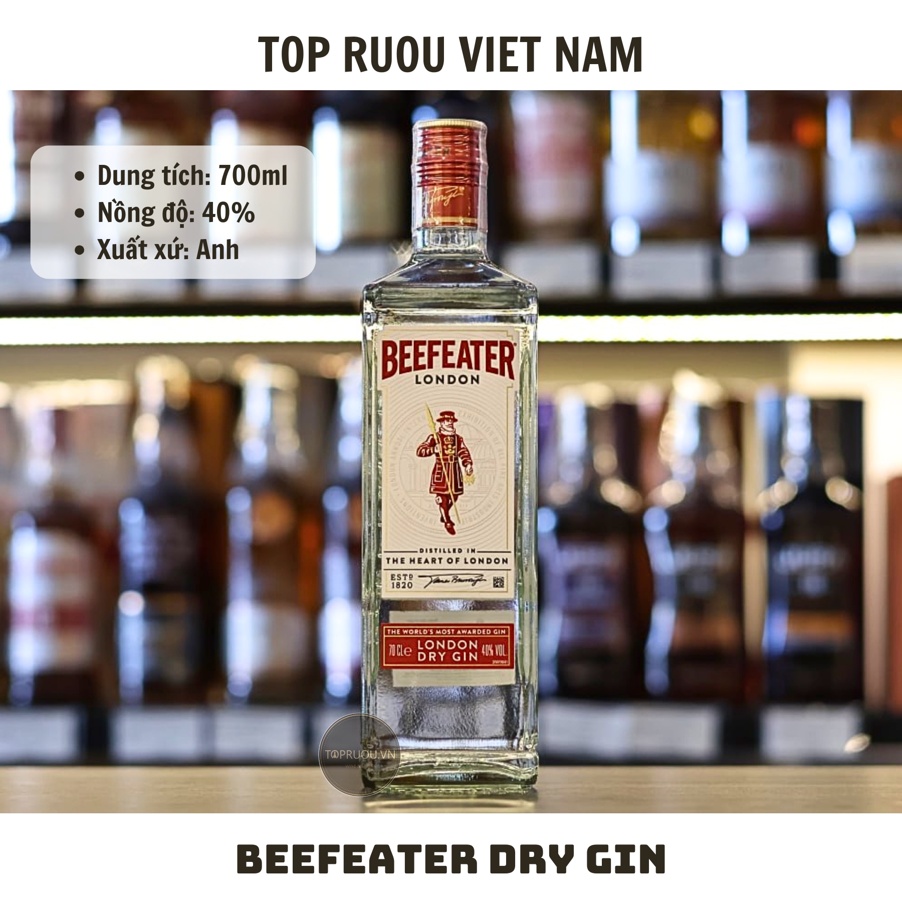 Beefeater Dry Gin - 700ml - 40% - Scotland