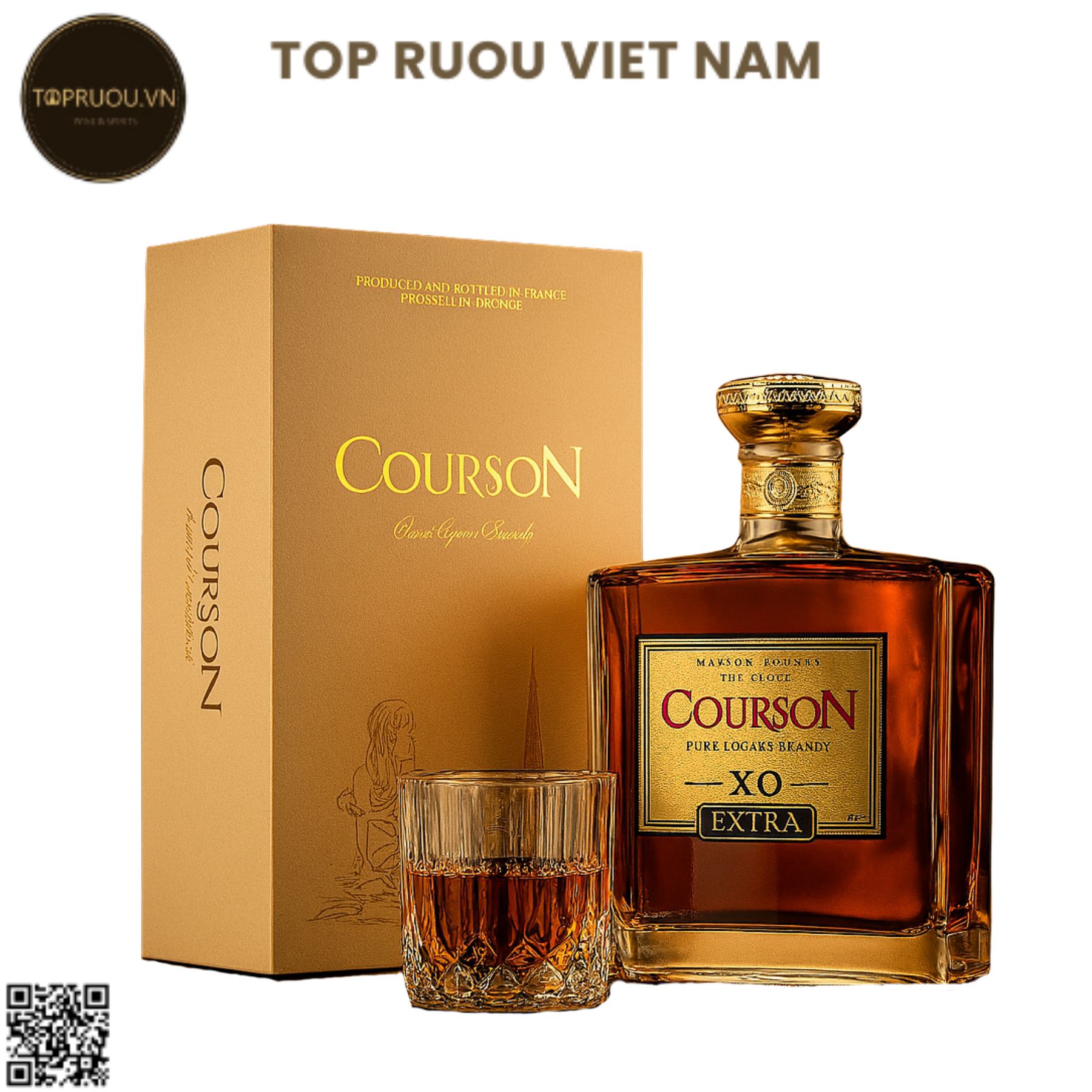 Brandy XO Courson Extra (Kèm Túi Giấy Hãng) - 700ml - 40% - Pháp