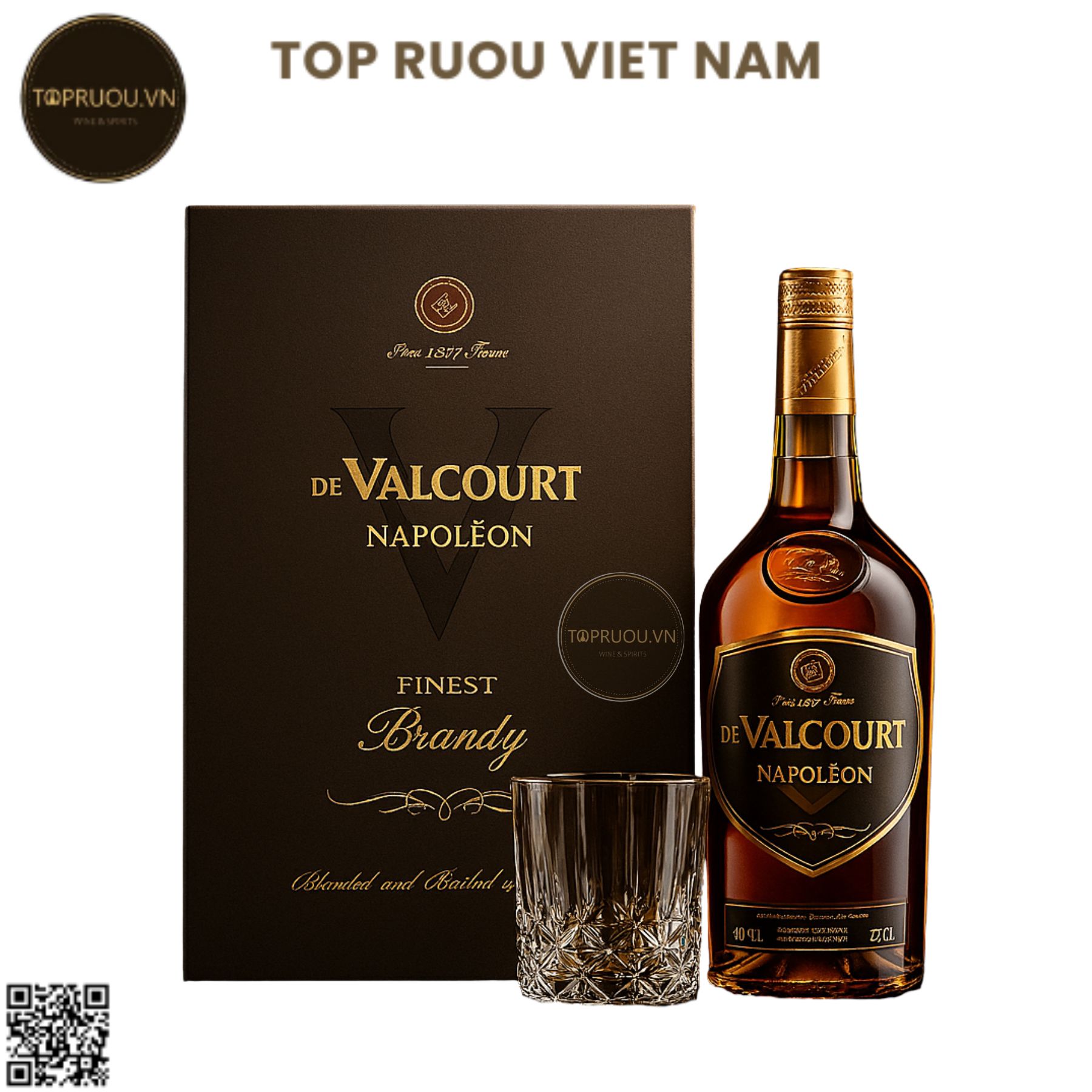 Brandy De Valcourt Napoleon XO 700ml - 40% - Pháp