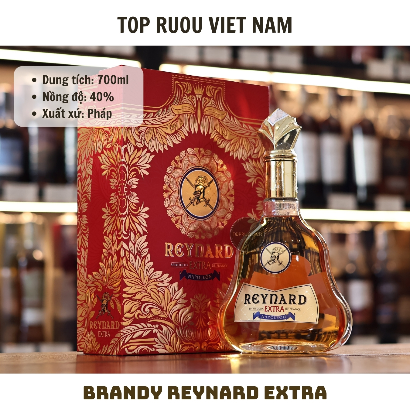 Brandy XO Reynard Extra Napoleon - 750ml - 40% - Pháp