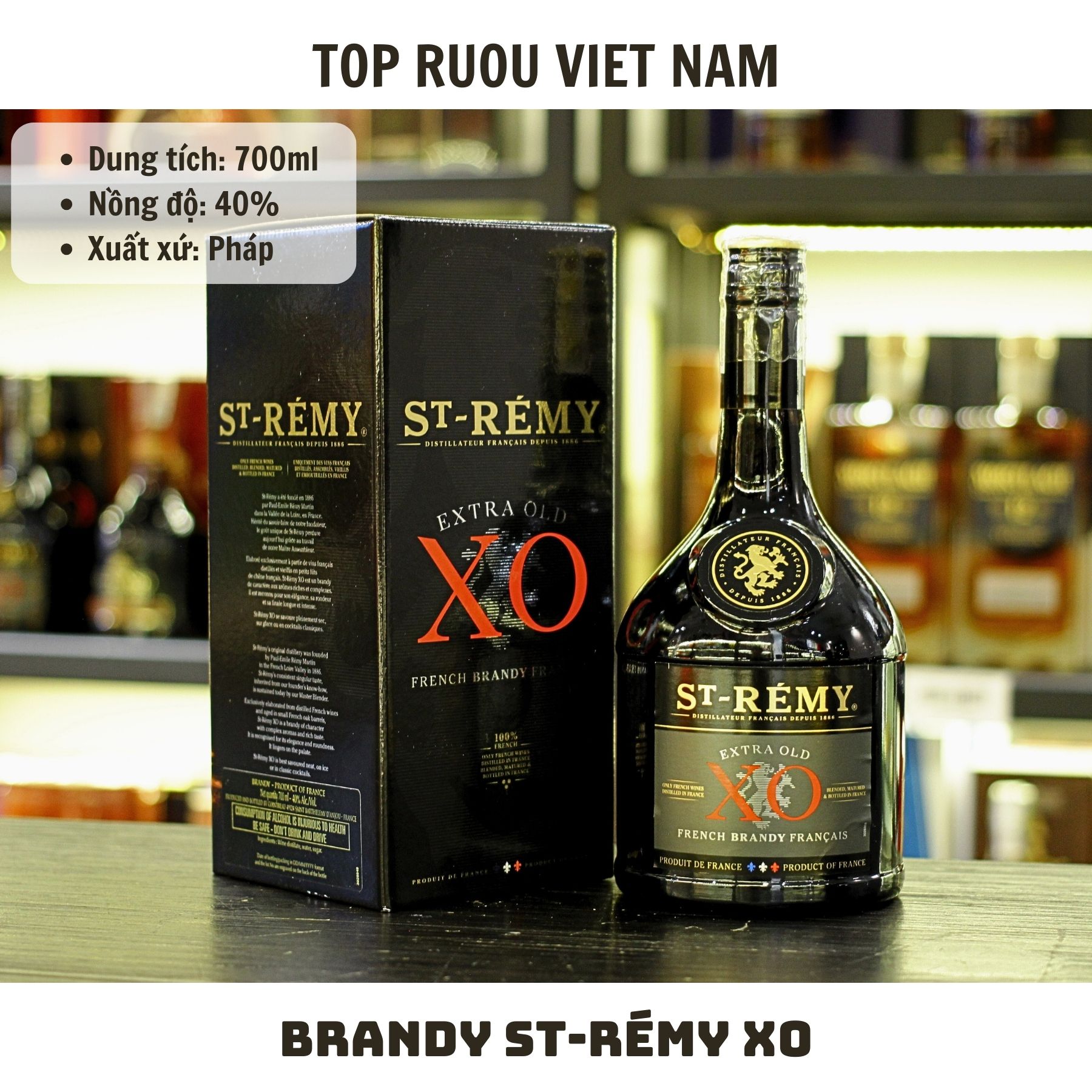Brandy ST-Remy XO - 700ml - 40% - Pháp