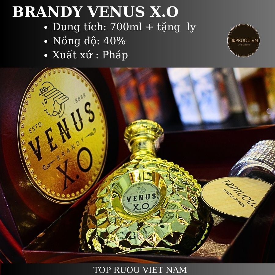 Brandy XO Venus Gold - 700ml - 40% - Pháp