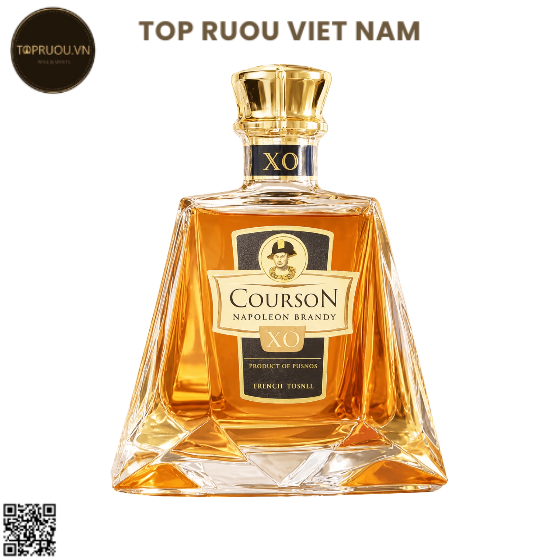 Brandy XO Napoleon Courson - 700ml - 40% - Pháp (Không Hộp - Không Ly)