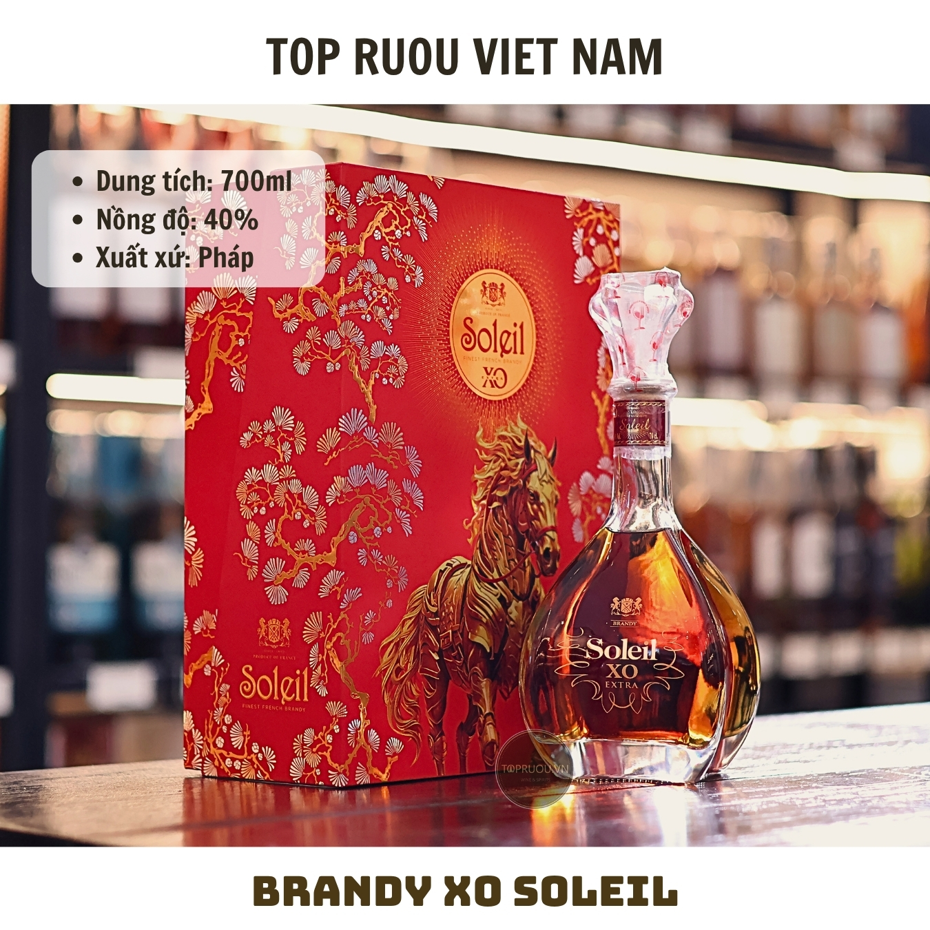 Brandy XO Soleil Crepin - 700ml - 40% - Pháp