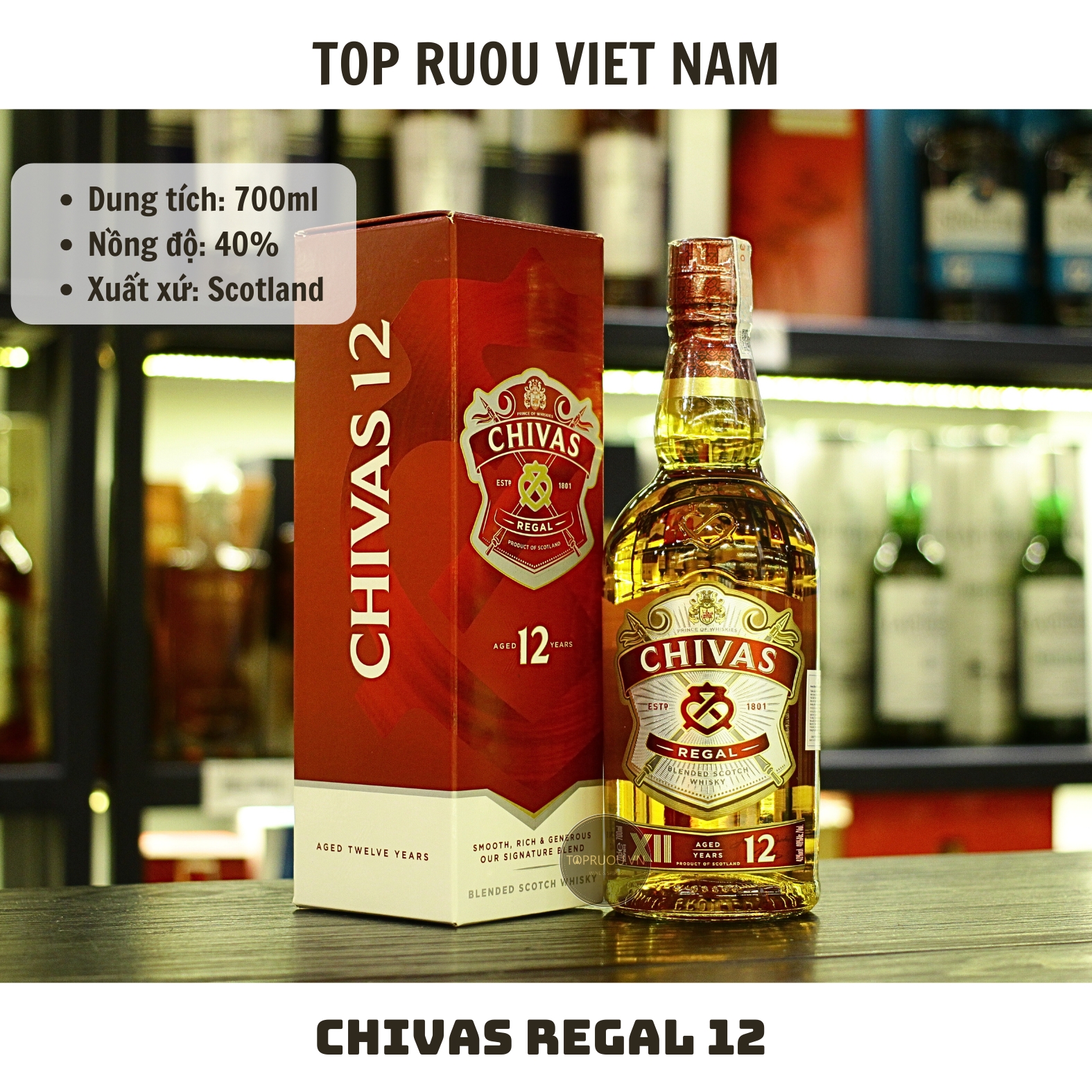 Whisky Chivas Regal 12 - 700ml - 40% - Scotland