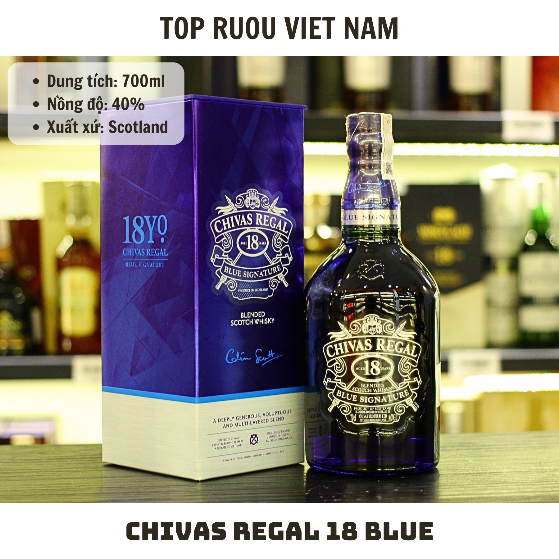 Whisky Chivas Regal 18 Blue Signature - 700ml - 40% - Scotland
