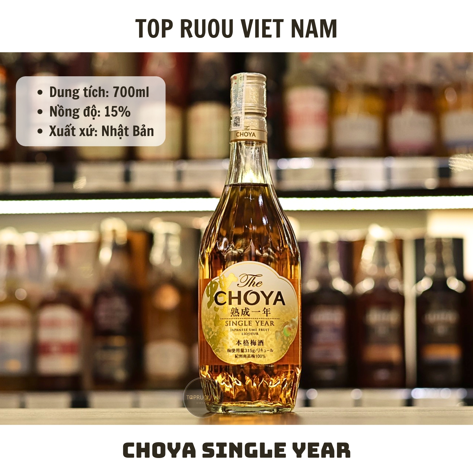 Rượu Mơ Choya Single Year - 700ml - 15% - Nhật Bản
