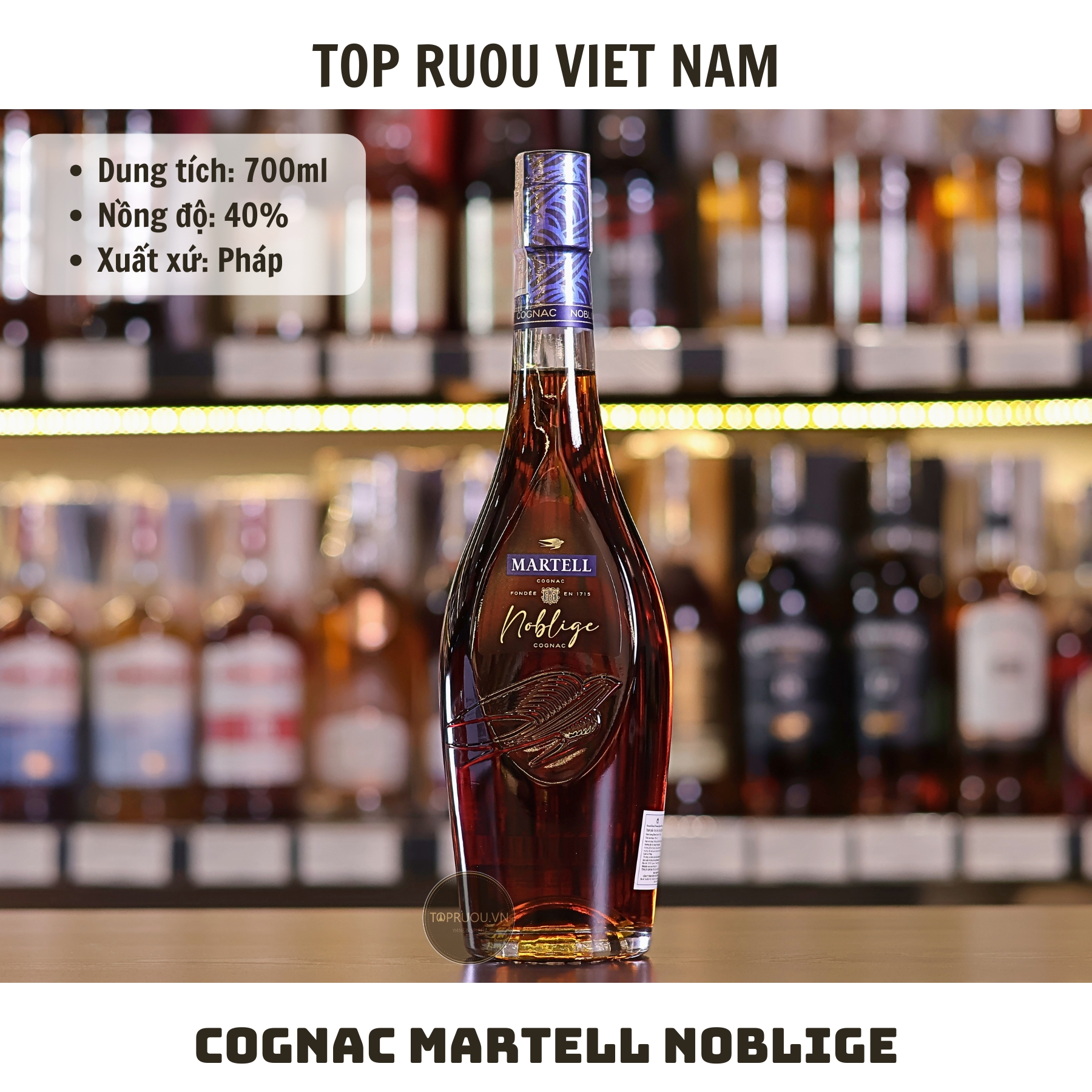 Cognac Martell Noblige - 700ml - 40% - Pháp